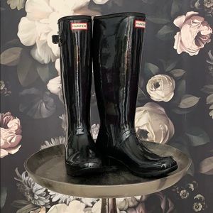New Original TALL Hunter Black Gloss Tour Boots